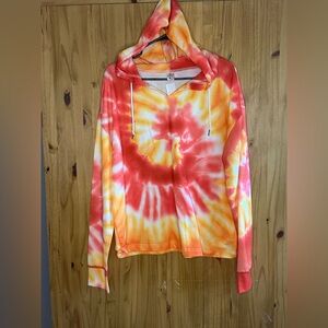 Freestyle Red and Orange Tye-dye hoodie